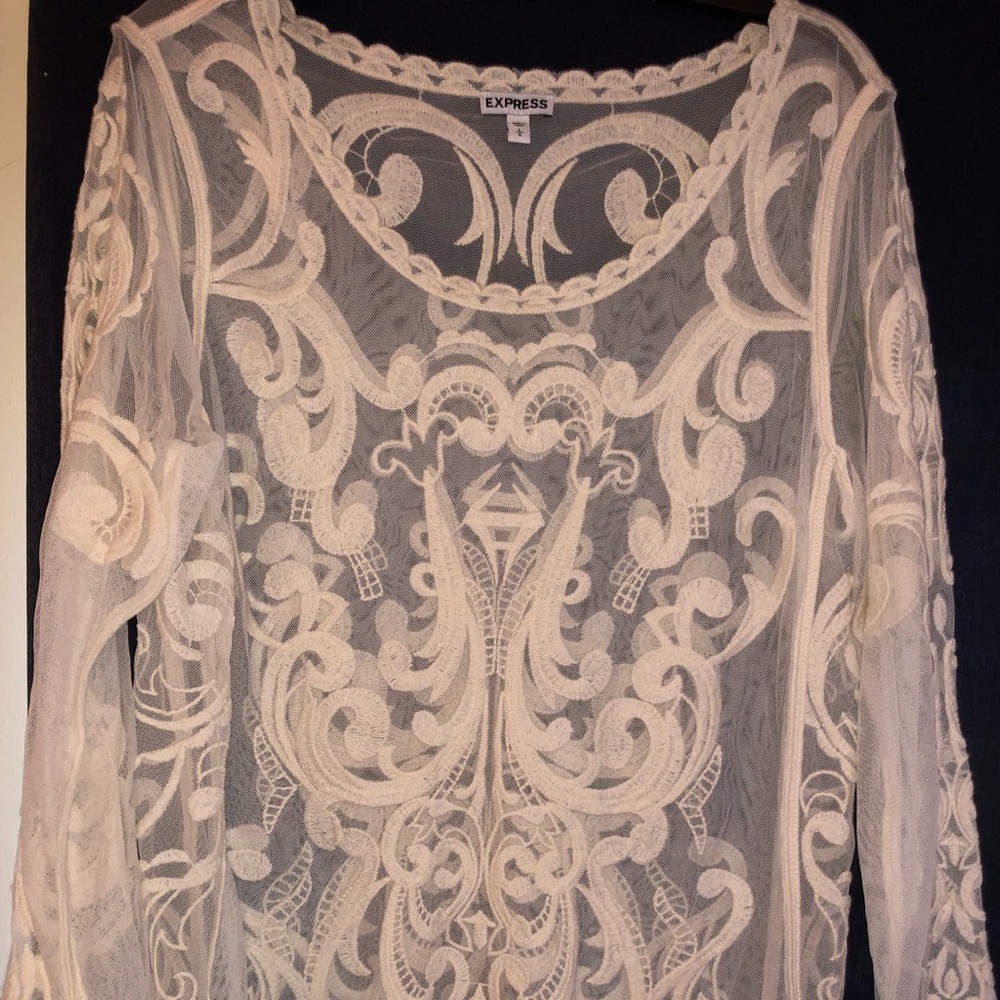 Cream lace top
